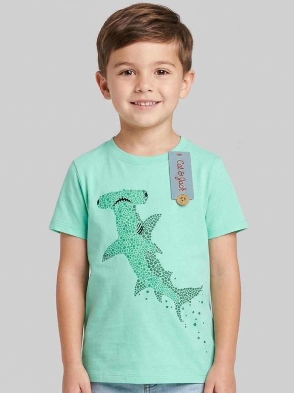 Cat & Jack Kids Hammerhead Shark Tee - Aqua